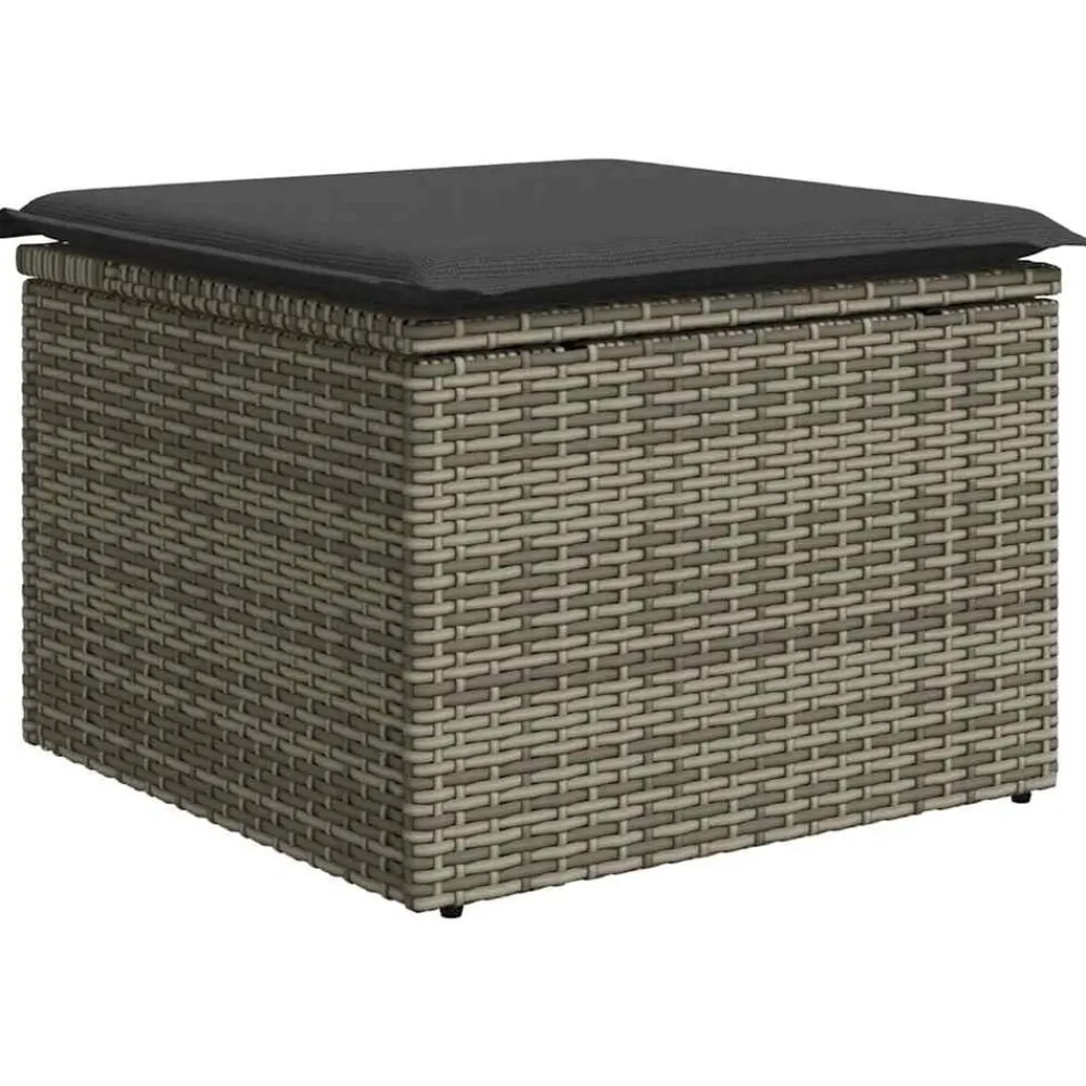 vidaXL Set de sofás de jardín 7 pzas con cojines ratán sintético Gris Discount