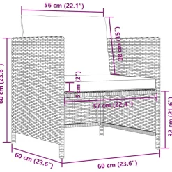 vidaXL Set de sofás de jardín 4 pzas y cojines ratán sintético Negro Best