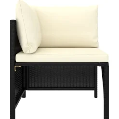 vidaXL Set de sofás de jardín 4 pzas y cojines ratán sintético Negro Best