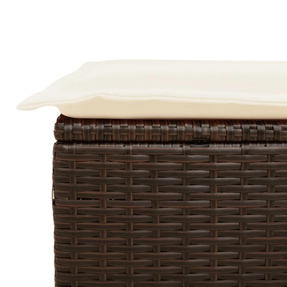 vidaXL Set de sofás de jardín 4 pzas y cojines ratán sintético marrón Marrón y crema Outlet