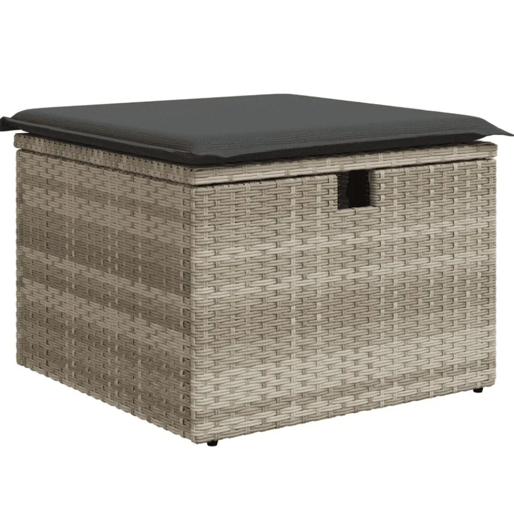 vidaXL Muebles De Jardín-Set de sofás de jardín 4 pzas y cojines ratán sintético gris