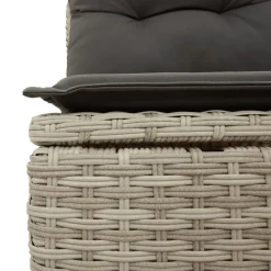 vidaXL Muebles De Jardín-Set de sofás de jardín 4 pzas y cojines ratán sintético gris
