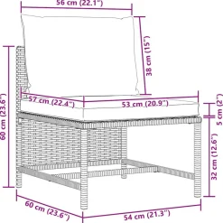 vidaXL Set de sofás de jardín 4 piezas y cojines ratán sintético Negro Best