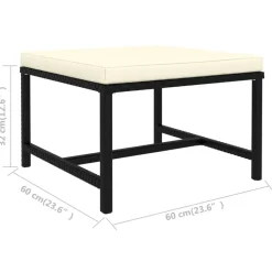 vidaXL Set de sofás de jardín 4 piezas y cojines ratán sintético Negro Best