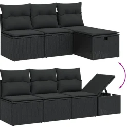 vidaXL Muebles De Jardín-Set de sofás de jardín 8 piezas y cojines ratán sintético