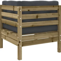 vidaXL Set de sofás jardín 8 pzas con cojines madera pino impregnada Impregnado natural Sale