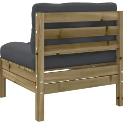 vidaXL Set de sofás jardín 8 pzas con cojines madera pino impregnada Impregnado natural Sale