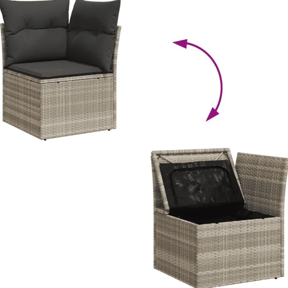 vidaXL Muebles De Jardín-Set de sofás jardín y cojines 5 pzas ratán sintético