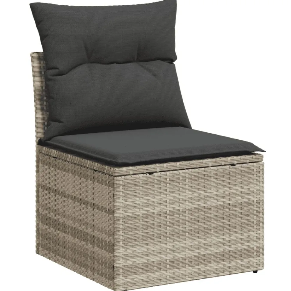 vidaXL Muebles De Jardín-Set de sofás jardín y cojines 5 pzas ratán sintético