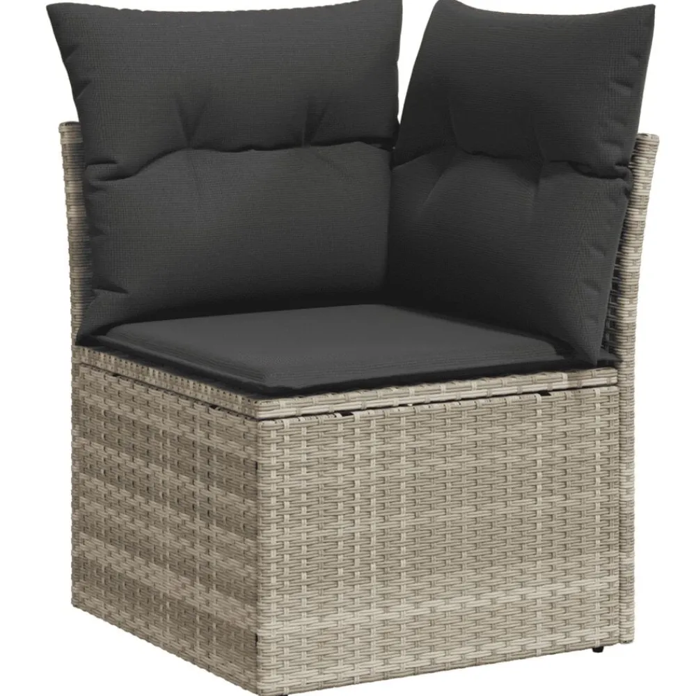 vidaXL Muebles De Jardín-Set de sofás jardín y cojines 5 pzas ratán sintético