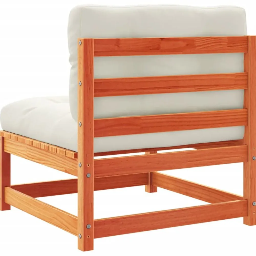 vidaXL Muebles De Jardín-Set de sofás jardín 5 pzas con cojines madera pino marrón cera