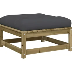 vidaXL Set de sofás jardín 8 pzas con cojines madera pino impregnada Impregnado natural New