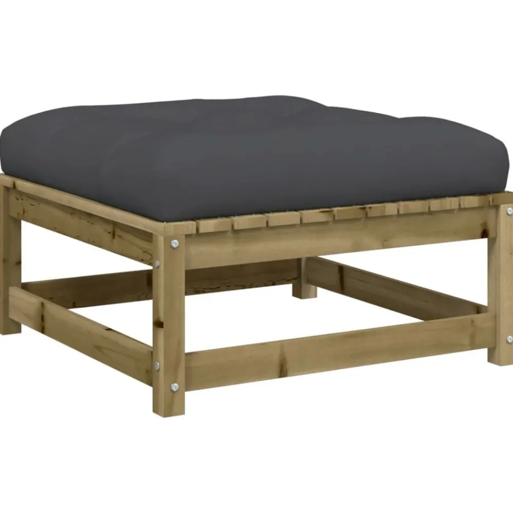 vidaXL Set de sofás jardín 8 pzas con cojines madera pino impregnada Impregnado natural New