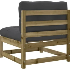vidaXL Set de sofás jardín 8 pzas con cojines madera pino impregnada Impregnado natural New
