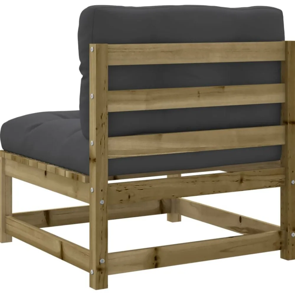 vidaXL Set de sofás jardín 8 pzas con cojines madera pino impregnada Impregnado natural New