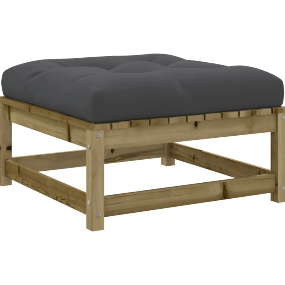 vidaXL Set de sofás jardín 8 pzas con cojines madera pino impregnada Impregnado natural New