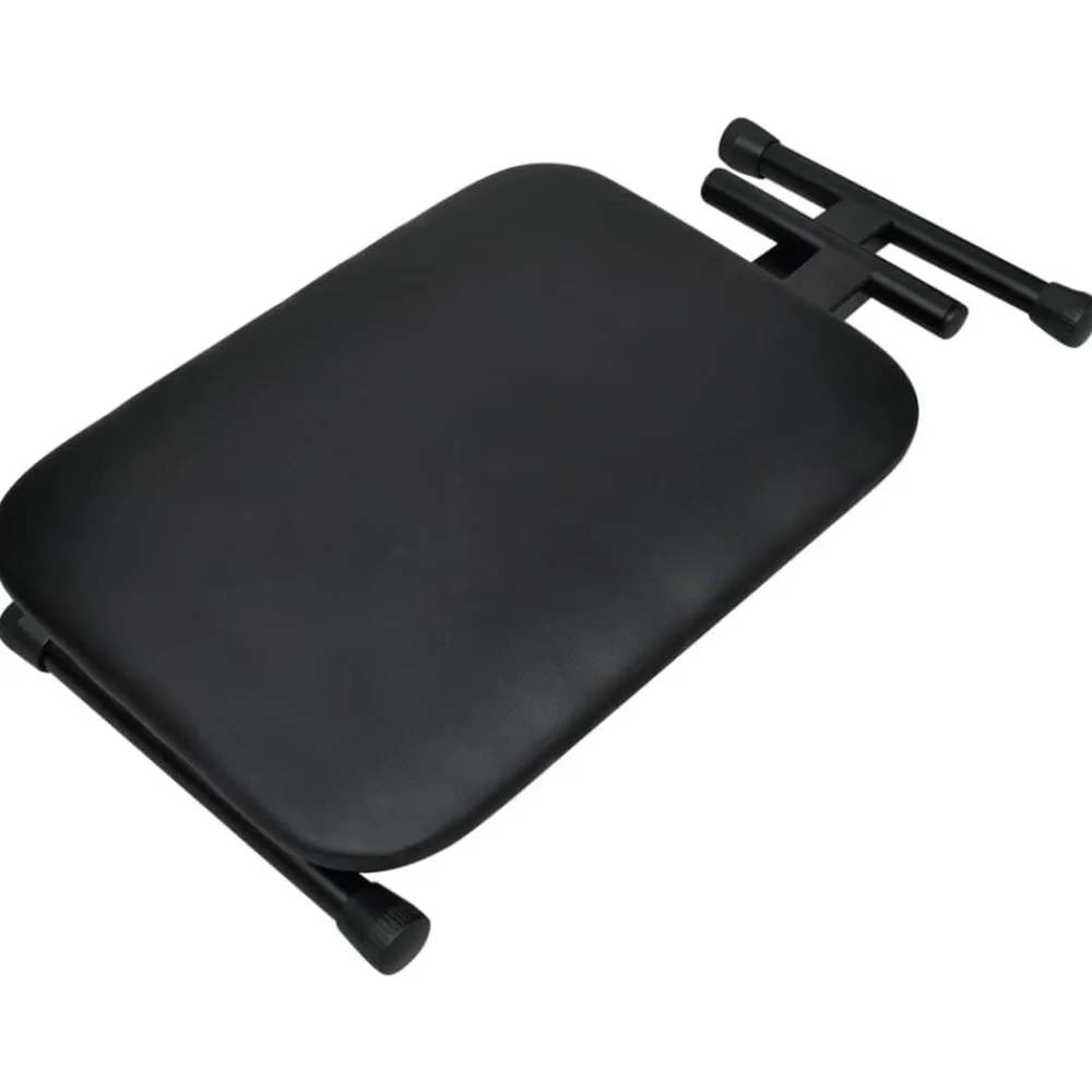vidaXL Set de soporte para teclado con doble refuerzo y taburete negro Discount
