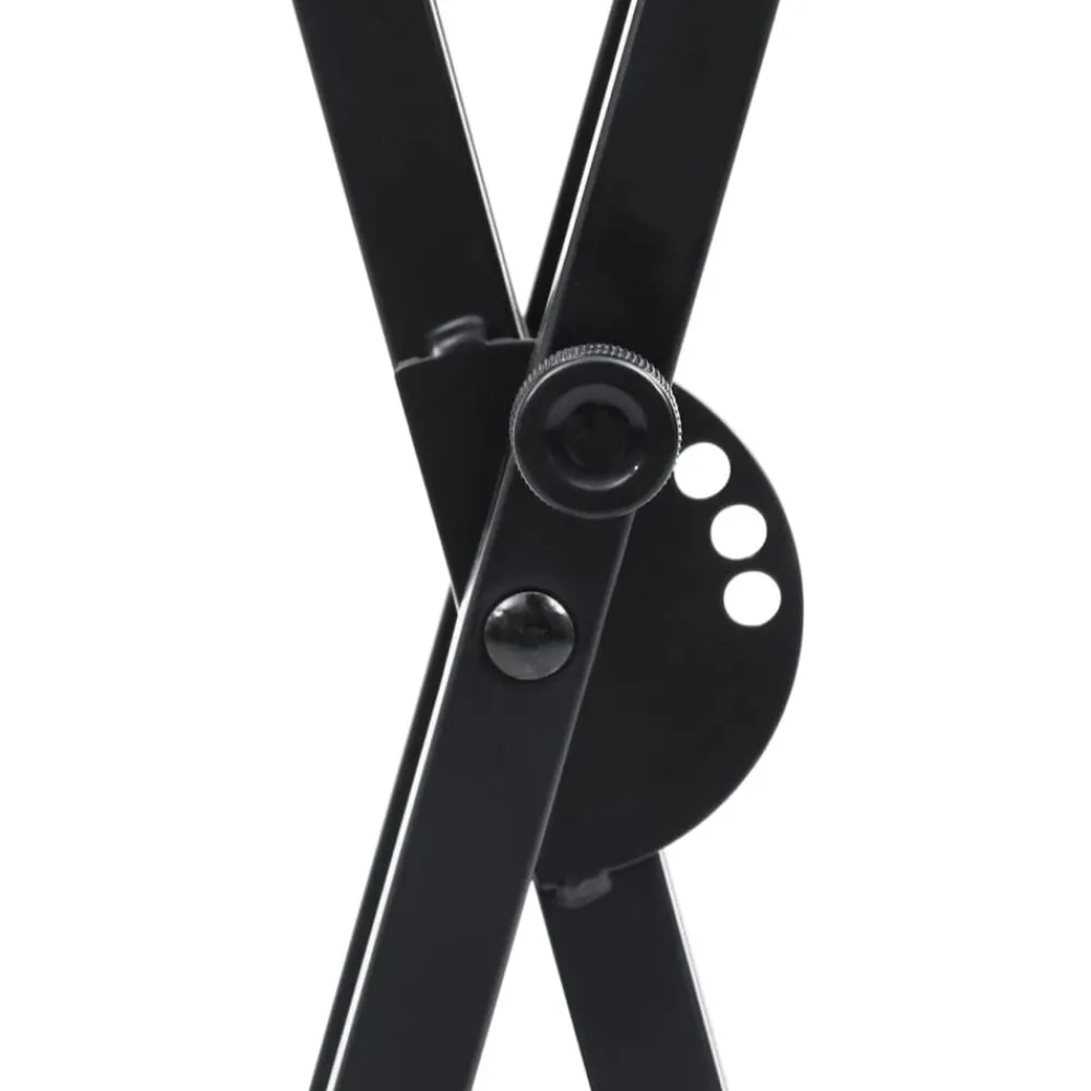 vidaXL Set de soporte para teclado con doble refuerzo y taburete negro Discount