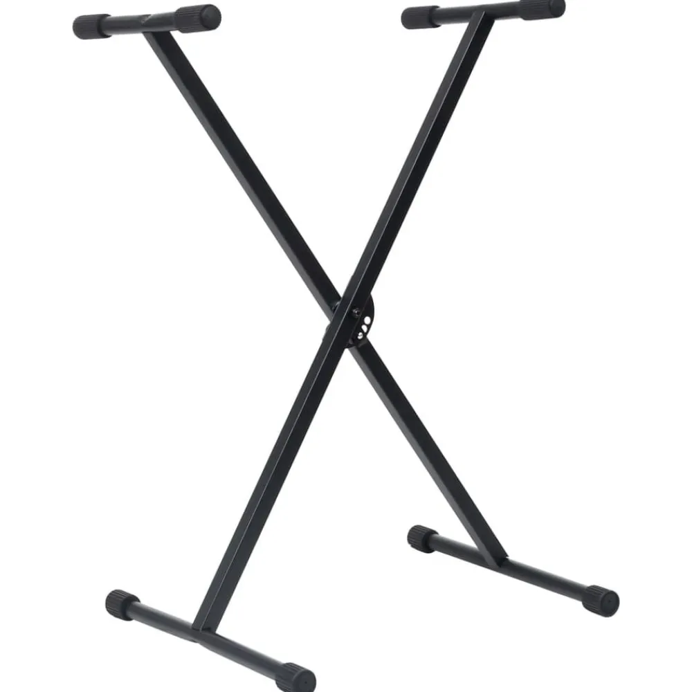 vidaXL Set de soporte para teclado y taburete negro Clearance