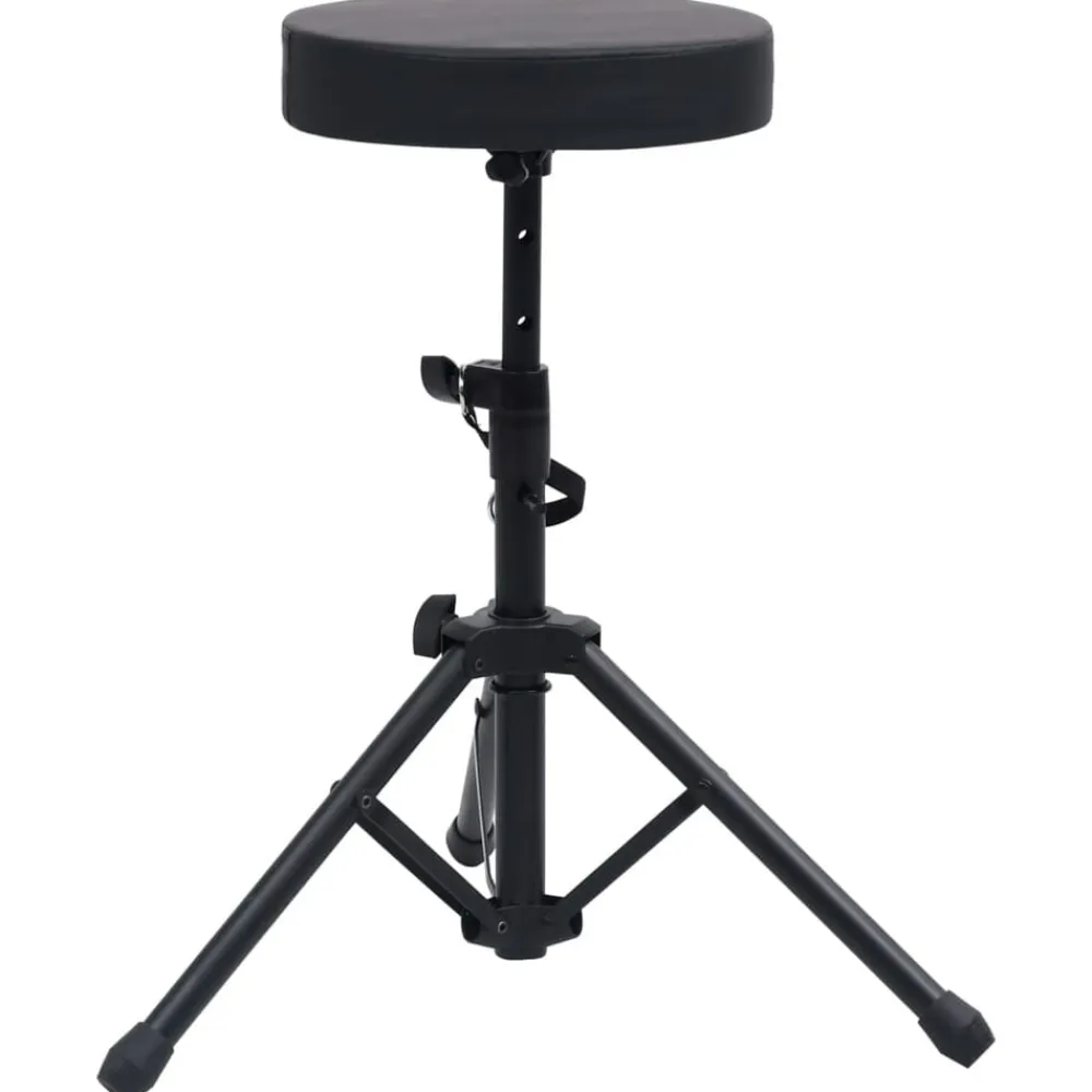 vidaXL Set de soporte para teclado y taburete negro Clearance