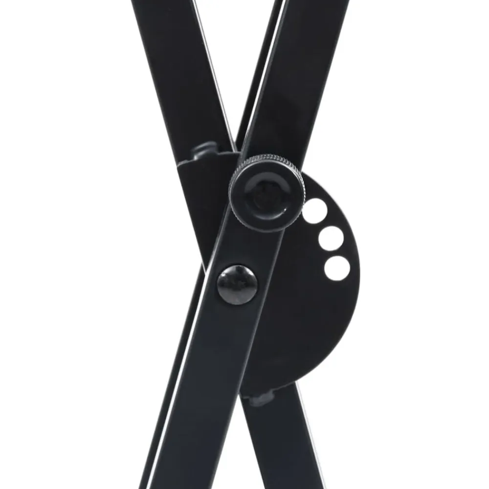 vidaXL Set de soporte para teclado con doble refuerzo y taburete negro Clearance