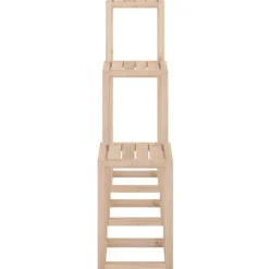 vidaXL Set de soportes para plantas 3 piezas madera maciza de pino Natural Outlet
