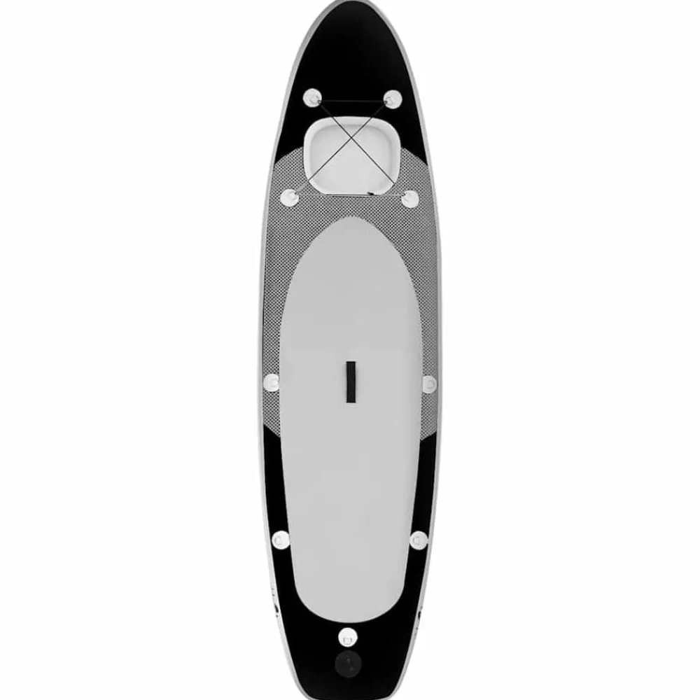 vidaXL Set de tabla de paddle surf hinchable 300x76x10 cm Negro Best