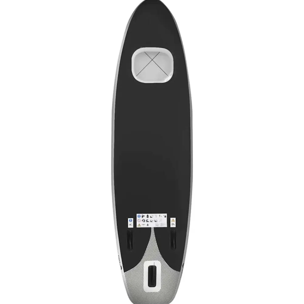 vidaXL Set de tabla de paddle surf hinchable 300x76x10 cm Negro Best