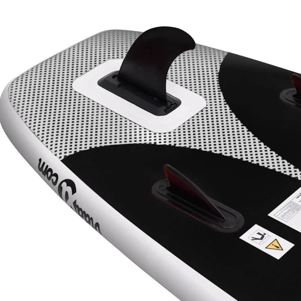vidaXL Set de tabla de paddle surf hinchable 300x76x10 cm Negro Best