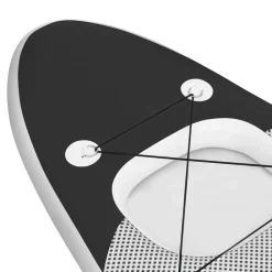 vidaXL Set de tabla de paddle surf hinchable 300x76x10 cm Negro Best