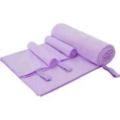 vidaXL Set de Toallas de Deportes 3 pcs Poliéster y Poliamida Morado New