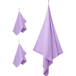 vidaXL Set de Toallas de Deportes 3 pcs Poliéster y Poliamida Morado New