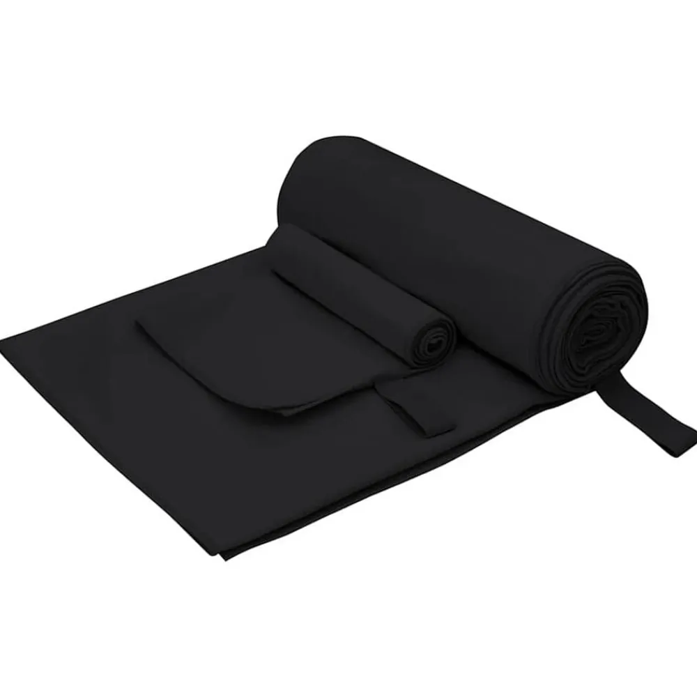 vidaXL Set de Toallas de Deportes 2 pcs tela Negro Online
