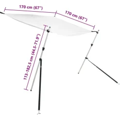 vidaXL Piezas Y Accesorios Para Vehículos-Set de toldo T-Top extensión 170x170x(113-182,5) cm