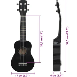vidaXL Arte Y Ocio-Set de ukelele soprano con funda para niños 21