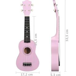vidaXL Arte Y Ocio-Set de ukelele soprano con funda para niños 21