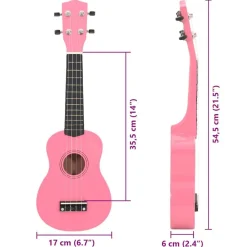 vidaXL Arte Y Ocio-Set de ukelele soprano con funda para niños 21
