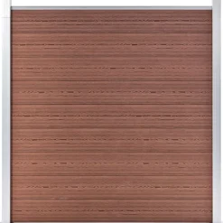vidaXL Vallas De Jardín-Set de valla 6 cuadradas + 1 oblicua WPC marrón 1138x186 cm