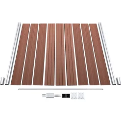 vidaXL Vallas De Jardín-Set de valla 6 cuadradas + 1 oblicua WPC marrón 1138x186 cm