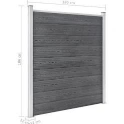 vidaXL Set de valla 4 cuadradas + 1 oblicua WPC 792x186 cm Gris Discount