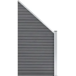 vidaXL Set de valla 4 cuadradas + 1 oblicua WPC 792x186 cm Gris Discount