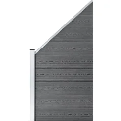 vidaXL Set de valla 4 cuadradas + 1 oblicua WPC 792x186 cm Gris Discount