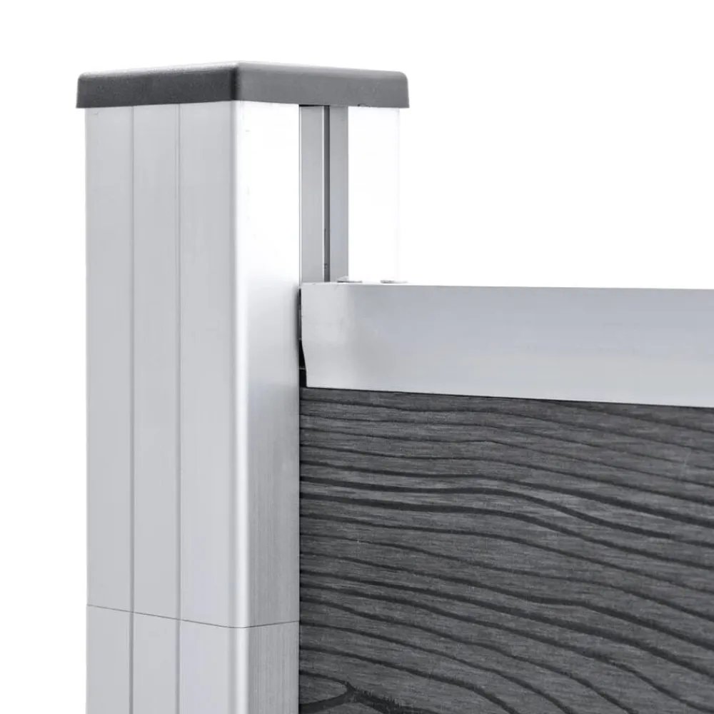 vidaXL Set de valla 4 cuadradas + 1 oblicua WPC 792x186 cm Gris Discount