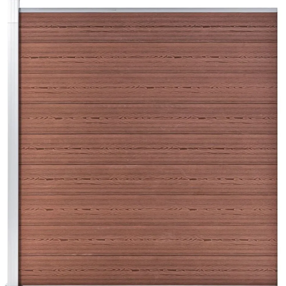 vidaXL Set de valla 2 cuadradas + 1 oblicua WPC marrón 446x186 cm Marrón Hot