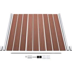 vidaXL Set de valla 2 cuadradas + 1 oblicua WPC marrón 446x186 cm Marrón Hot