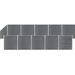 vidaXL Vallas De Jardín-Set de valla 10 cuadradas + 1 oblicua WPC 1830x186 cm