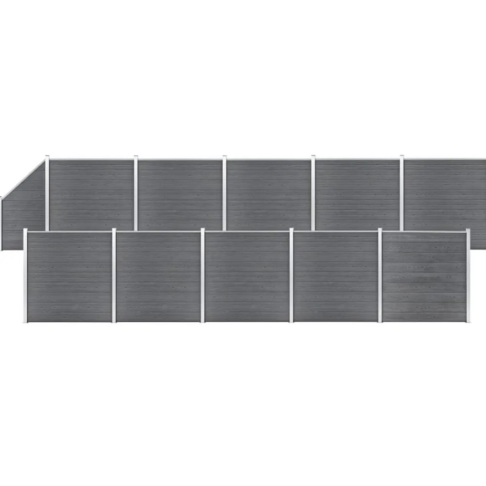 vidaXL Vallas De Jardín-Set de valla 10 cuadradas + 1 oblicua WPC 1830x186 cm