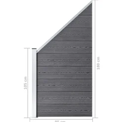 vidaXL Vallas De Jardín-Set de valla 10 cuadradas + 1 oblicua WPC 1830x186 cm