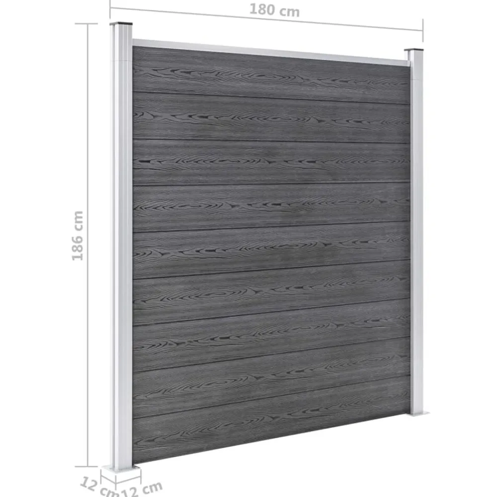 vidaXL Vallas De Jardín-Set de valla 10 cuadradas + 1 oblicua WPC 1830x186 cm