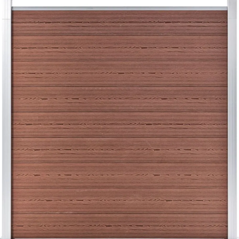 vidaXL Set de valla 8 cuadradas + 1 oblicua WPC marrón 1484x186 cm Marrón Best